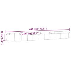 Ζαρντινιέρα Ασημί 450x140x36 εκ. Γαλβανισμένος χάλυβας 319042-thumb-5