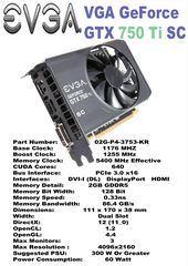 EVGA VGA GeForce GTX 750 Ti SC