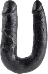 Διπλό Ομοίωμα Πέους King Cock U-Shaped Medium Double Trouble Cock 17 cm (Black) - Pipedream
