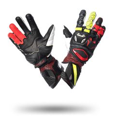 Γάντια μηχανής Spyke Tech Pro Μαύρο/Άσπρο/Fluo Κόκκινο/Fluo Κίτρινο