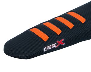 Κάλυμμα καθίσματος CROSS X racing UGS COLOR WAVE BLACK/ORANGE KTM SX/SX-F(’19-’22), EXC (’20-’23)