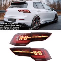 ΦΑΝΑΡΙΑ ΠΙΣΩ Full LED Taillights VW Golf VIII Hatchback Mk8 MQB (2020-Up) Dynamic Sequential Turning Lights
