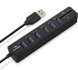 Andowl Q-HU300 USB 3.0 Hub 8 Θυρών με Υποδοχή Καρτών TF & SD