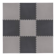 10 τμχ Γκρι-Μαύρο Puzzle Mat Δάπεδο Γυμναστικής 100x100x2.6cm