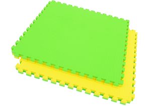 Joid Δάπεδο Παζλ Γυμναστηρίου Διπλής Όψης Κίτρινο Πράσινο Joid Puzzle Mat 100x100x2.6cm 1τμχ