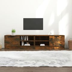 Έπιπλα Τηλεόρασης 2 τεμ. Καπνιστή Δρυς 80x35x36,5 εκ Επεξ. Ξύλο 817118