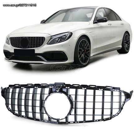 Αθλητική γρίλια μαύρη γυαλάδα για Mercedes C Class W205 S205 14-18