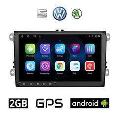 VW SKODA SEAT Android 2GB οθόνη αφής 9" GPS WI-FI (Bluetooth VOLKSWAGEN Playstore Spotify Youtube MP3 USB χειριστήρια τιμονιού αντάπτορας αυτοκίνητου φίσα Radio ΟΕΜ group VAG 4x60W universal) BMT