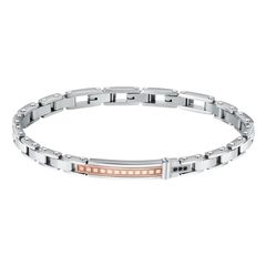 Sector Premium, Men's Silver - Rose Gold Stainless Steel / Crystals / Varnish / Alloy Bracelet SAVK05
