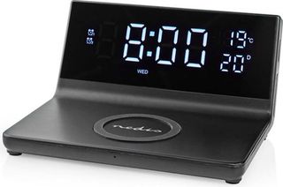 Nedis WCACQ20BK Alarm Clock With Wireless Charging 5 / 7.5 / 10 / 15W