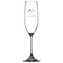 NON SLIP CHAMPAGNE FLUTE WELCOME ON BOARD, 6 PC Marine Business Welcome On Board