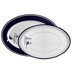 MARINE BUSINESS SET DISHES OVAL WELCOME ON BOARD SERIES 2pc SET