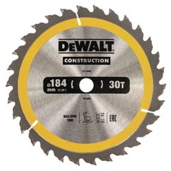 DT1940 ΔΙΣΚΟΣ ΔΙΣΚΟΠΡΙΟΝΟΥ 184Χ2.6X16mm 30Δ ΞΥΛΟΥ ΜΕ ΚΑΡΦΙ DEWALT