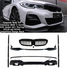 Complete Body Kit Extensions BMW 3 Series G20 Sedan G21 Touring (2018-up) M340i Competition Design Black Tips