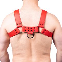 Snap Leather Harness Red - Taille-thumb-2
