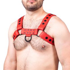 Snap Leather Harness Red - Taille-thumb-1