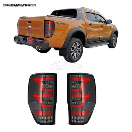 Ford Ranger (T7/T8) 2016+ Πίσω Φανάρια Smoked Led [Triple]