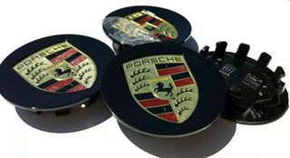 Καπάκια για ζάντες Τάπες κέντρου ζάντας Porsche Black 76mm 59mm 4τεμ