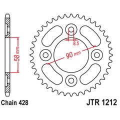 Γραναζι πισω 1212.35 Honda Innova/Wave 110/Grand 110 35Δ 428 RCB (RACING BOY) - (10110-823)