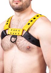 Snap Leather Harness Black-Yellow - Taille-thumb-2