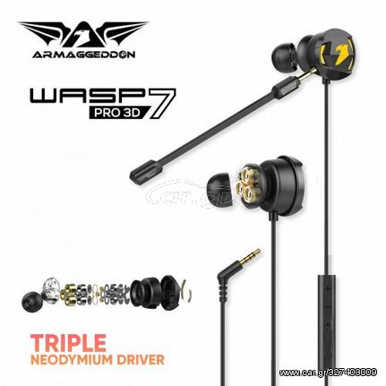 ARMAGGEDDON GAMING HEADSET WASP 7 PRO 3D BLACK