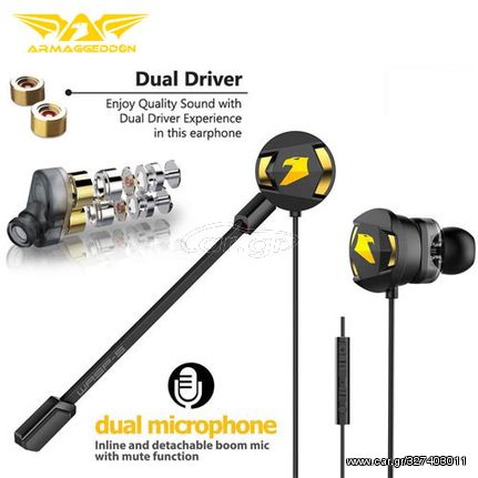 ARMAGGEDDON DUAL MICROPHONE GAMING EARPHONE WASP 5