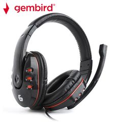 GEMBIRD GAMING HEADSET WITH VOLUME CONTROL GLOSSY BLACK