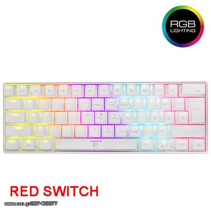 WHITE SHARK MECHANICAL KEYBOARD RED SWITCH SHINOBI WHITE