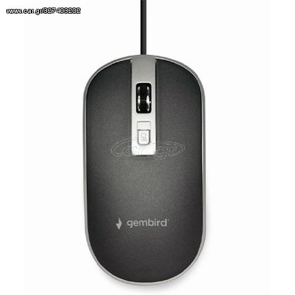 GEMBIRD USB WIRED OPTICAL MOUSE BLACK/SILVER