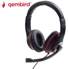 GEMBIRD JACK STEREO HEADSET BLACK WITH RED RING