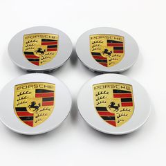 Καπάκια για ζάντες Τάπες κέντρου ζάντας Porsche Ασημί 76mm 59mm 4τεμ