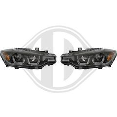 ΦΑΝΑΡΙΑ ΕΜΠΡΟΣ BMW Σειρά 3 F30 F31 (10.2011- 06.2015) Double U 3D Xenon Look Black