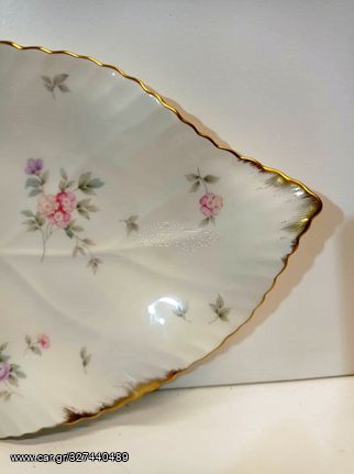 "MIKASA BONE CHINA REMEMBRANCE" μεγάλη πιατέλα εξαιρετικής πορσελάνης σε σχήμα φύλλου .-thumb-6