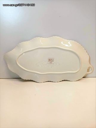 "MIKASA BONE CHINA REMEMBRANCE" μεγάλη πιατέλα εξαιρετικής πορσελάνης σε σχήμα φύλλου .-thumb-7