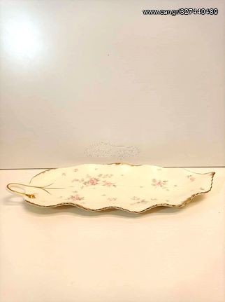 "MIKASA BONE CHINA REMEMBRANCE" μεγάλη πιατέλα εξαιρετικής πορσελάνης σε σχήμα φύλλου .-thumb-9