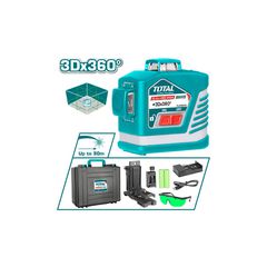 TLL255245 Αλφάδι Laser 3D Αυτο-οριζοντιούμενο με Πράσινες Ακτίνες - ΠΕΡΙΣΤΡΟΦΙΚΑ ΛΕΙΖΕΡ - TOTAL (#TLL255245)