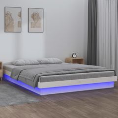 ΠΛΑΙΣΙΟ ΚΡΕΒΑΤΙΟΥ LED ΛΕΥΚΟ 150X200 ΕΚ ΜΑΣΙΦ ΞΥΛΟ 5FT KING SIZE 819978