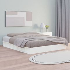 Πλαίσιο Κρεβατιού Λευκό 140 x 200 εκ. από Μασίφ Ξύλο 820677