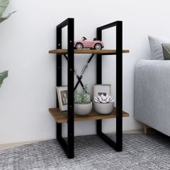 Βιβλιοθήκη με 2 Ράφια Καφέ Δρυς 40x30x70 εκ. Επεξεργ. Ξύλο 821302