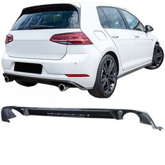 Diffuser Πίσω Προφυλακτήρα Για VW Golf VII (7.5) 17-20 Facelift GTI Με 2 Μονές Εξατμίσεις Δεξια & Αριστερά Γυαλιστερό Μαύρο Από Abs Πλαστικό 1 Τεμάχιο