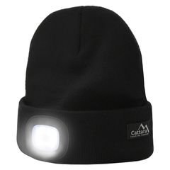 Σκούφος μαύρος με φακό LED onesize