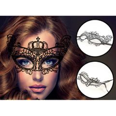 Naughty Toys Black Venetian embroidered Queen's Eye Mask