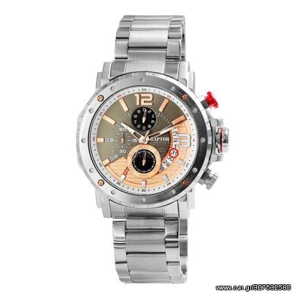 Raptor, Men's Chronograph Watch, Silver Stainless Steel Bracelet RA20352-001