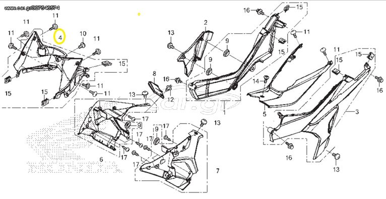 Ποδιά Εσωτερική Επάνω Honda GTR.150 Supra 64320K56V00ZA