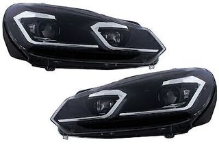 ΕΜΠΡΟΣ ΦΑΝΑΡΙΑ  LED  VW Golf 6 VI (2008-2013) με Facelift G7.5 Look Silver Flowing Dynamic Sequential Turning Lights