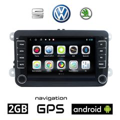 VW SKODA SEAT Android (2GB) οθόνη αφής με GPS WI-FI Bluetooth USB Playstore Youtube (Spotify Volkswagen Golf Polo Passat Octavia Leon 7" ιντσών MP3 Video FM radio oem ηχοσύστημα Mirrorlink 4x60W