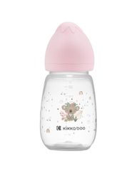 Μπιμπερό Με Θηλή Σιλικόνης 260ml Σαβάνα Ροζ Kikka Boo