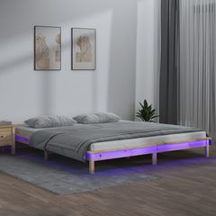 ΠΛΑΙΣΙΟ ΚΡΕΒΑΤΙΟΥ ΜΕ LED 150 X 200 ΕΚ. ΜΑΣΙΦ ΞΥΛΟ 5FT KING SIZE 820611