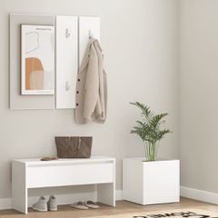 Σετ Επίπλων Διαδρόμου Λευκό από Επεξεργασμένο Ξύλο 3082053