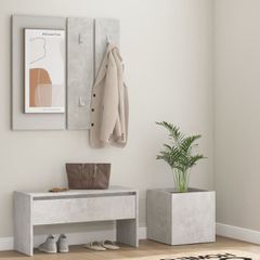 Σετ Επίπλων Διαδρόμου Γκρι Σκυροδέματος από Επεξεργασμένο Ξύλο 3082057